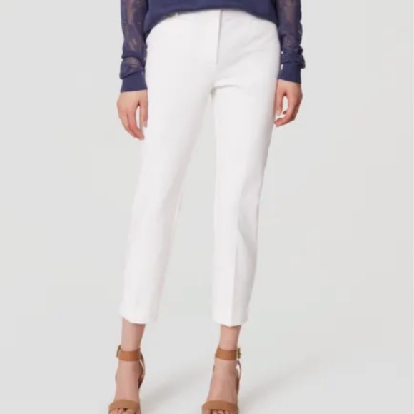 LOFT Pants - Ann Taylor LOFT Cropped Riviera Pants in Julie Fit Size 18 White Color